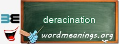 WordMeaning blackboard for deracination